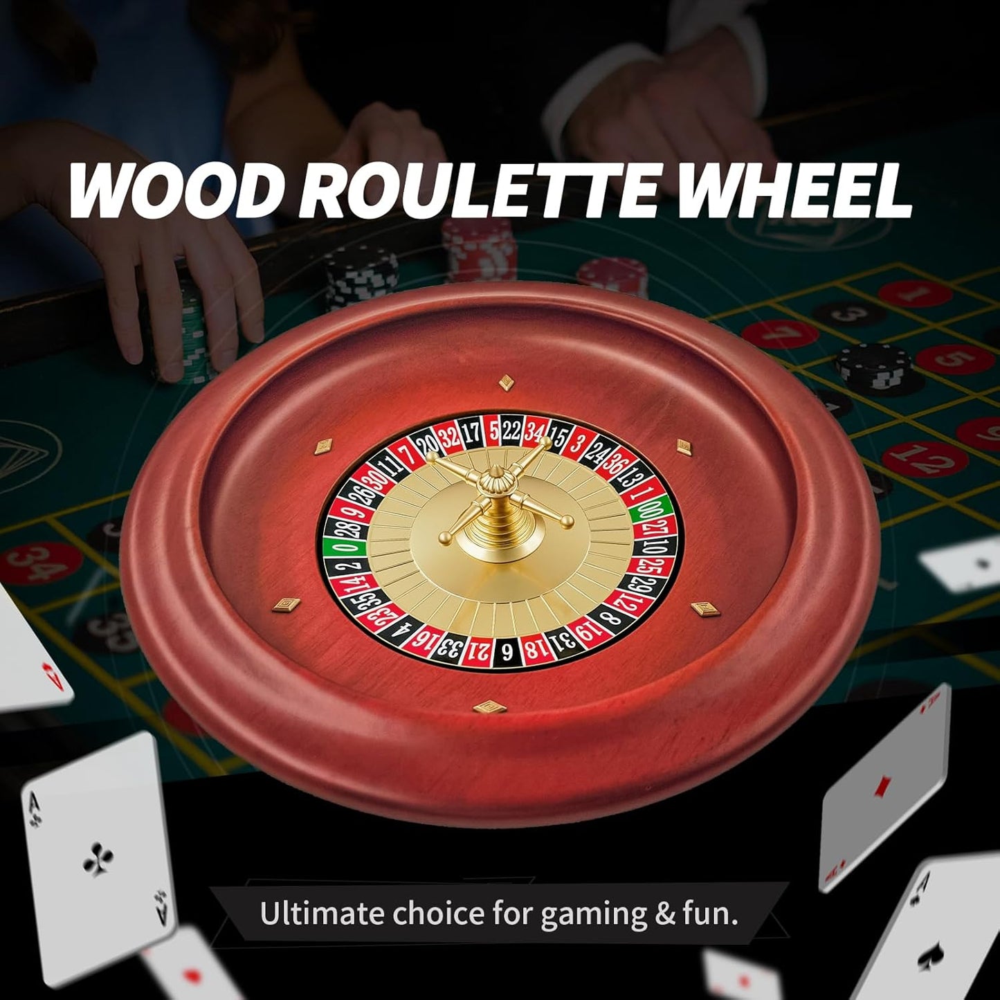 Tabletop Roulette Wheel (11”) – Vintage Wood Style