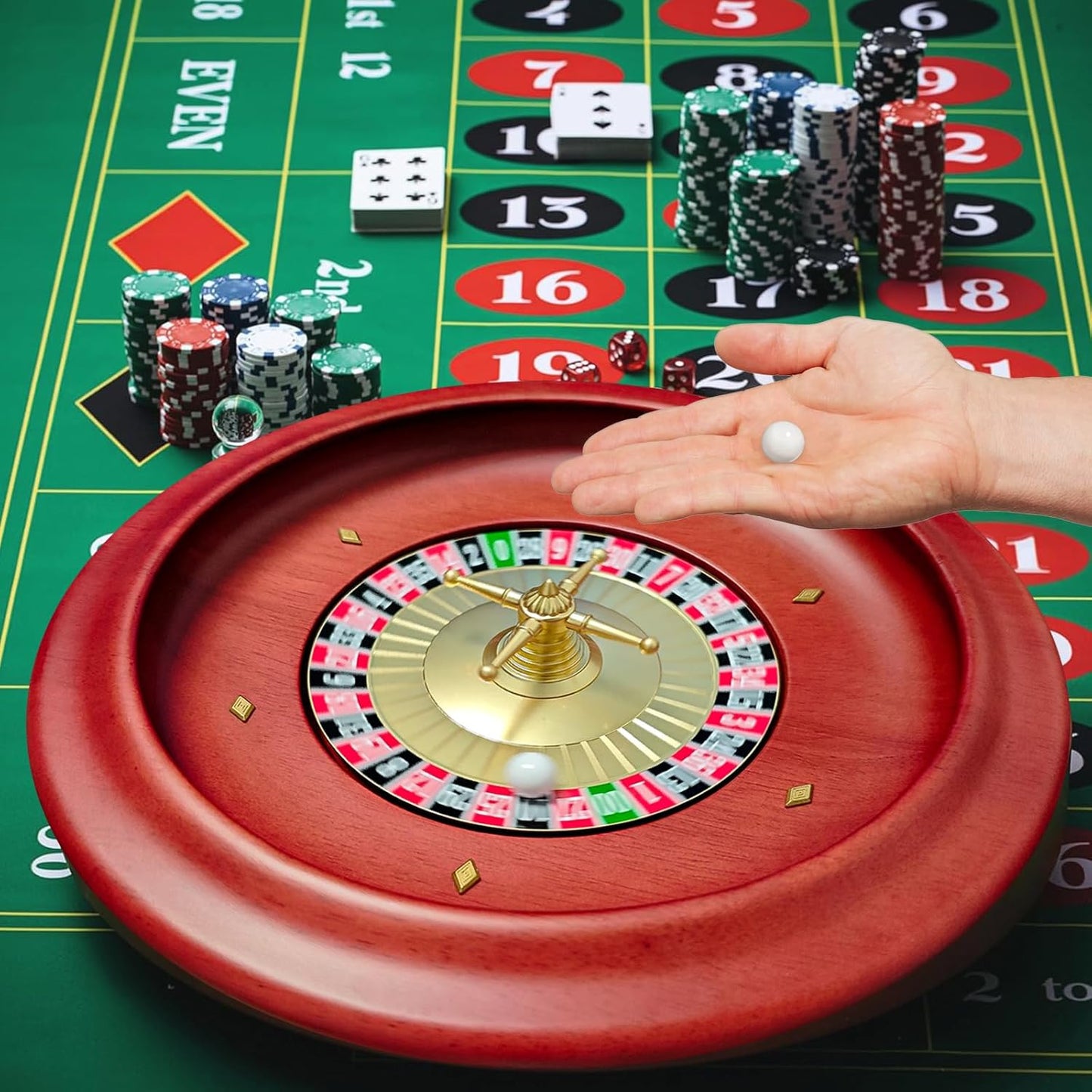 Tabletop Roulette Wheel (11”) – Vintage Wood Style