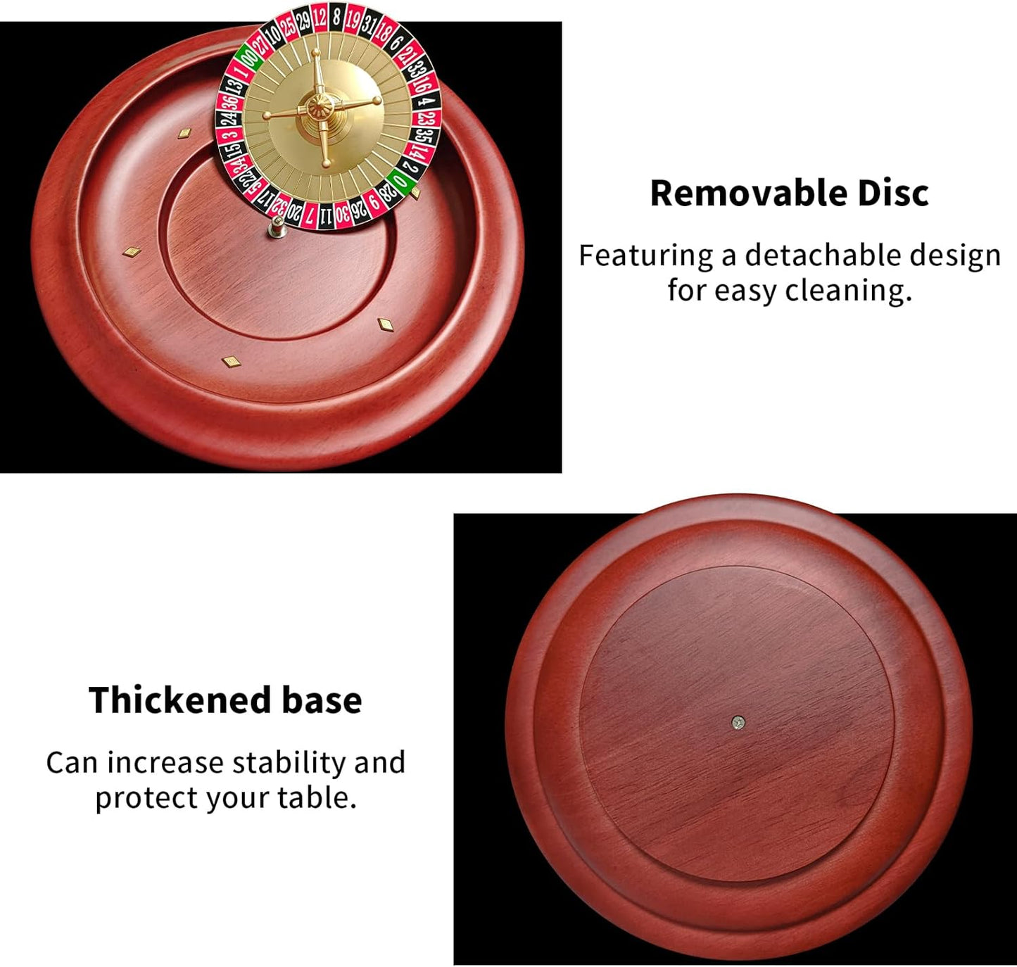 Tabletop Roulette Wheel (11”) – Vintage Wood Style