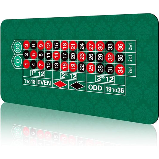 Premium Roulette Mat for Tabletop Play - 70 x 35 Inches (Includes Roulette Marker)